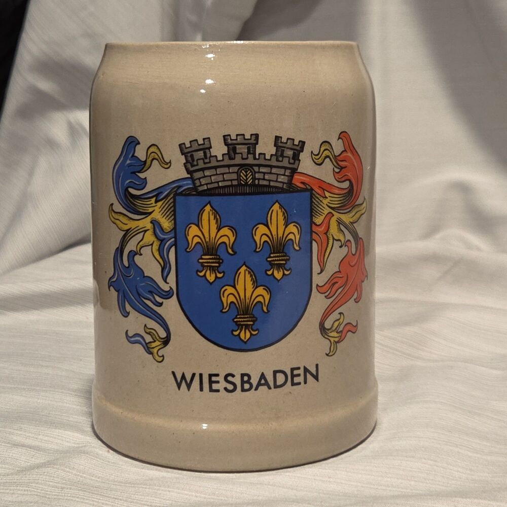 VTG Beer Stein WIESBADEN 0.5 L Stoneware Mug GERZ West Germany